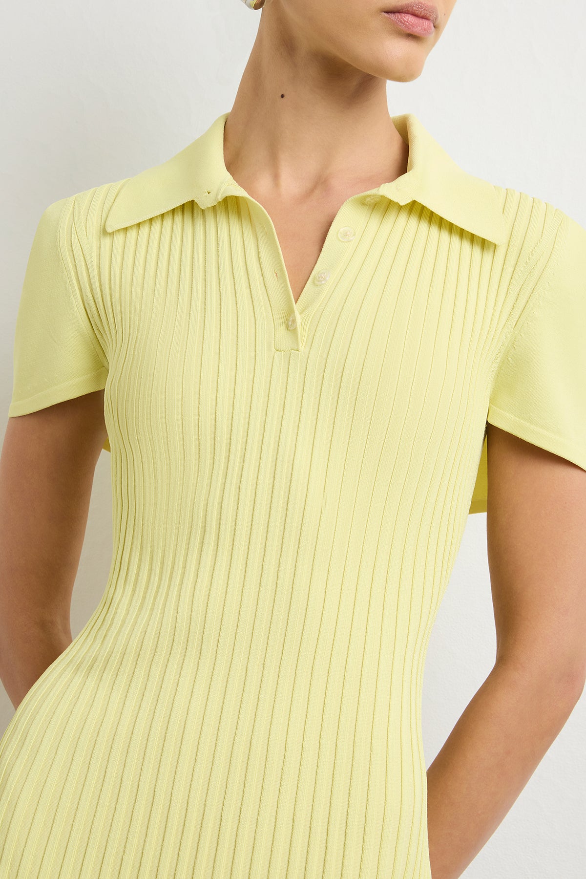 The Exclusive Alice Mini Polo Dress in Celery