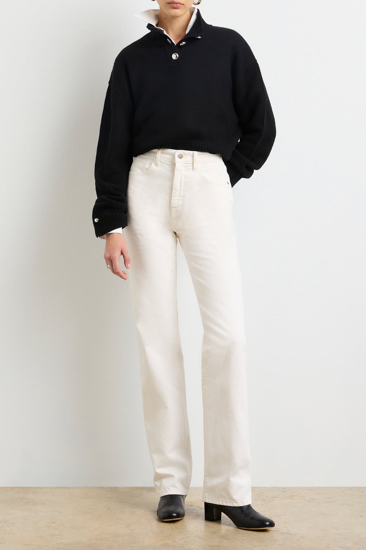 The Julia Straight Leg Denim in Ecru
