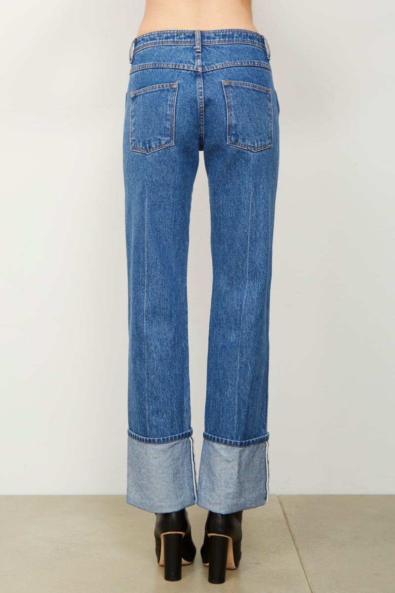 The Alexa Cuffed Denim in American Blue