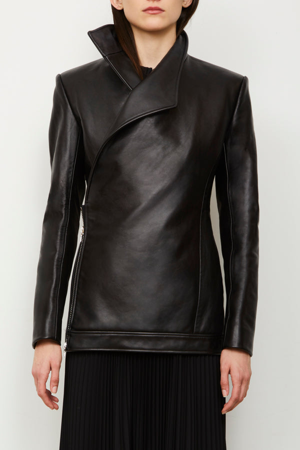 The Lottie High Collar Double Breasted Jacket in Black