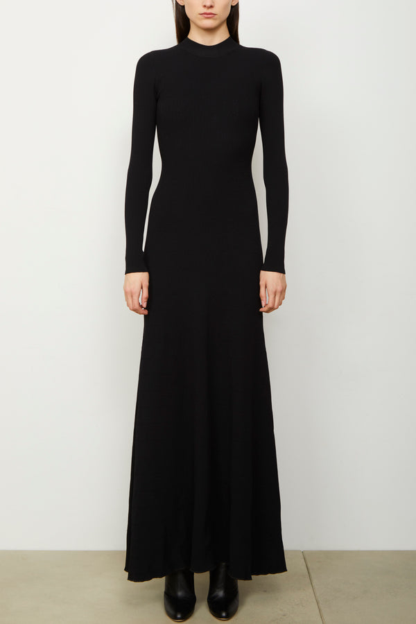The Vanessa Long Sleeve Knit Dress in Black