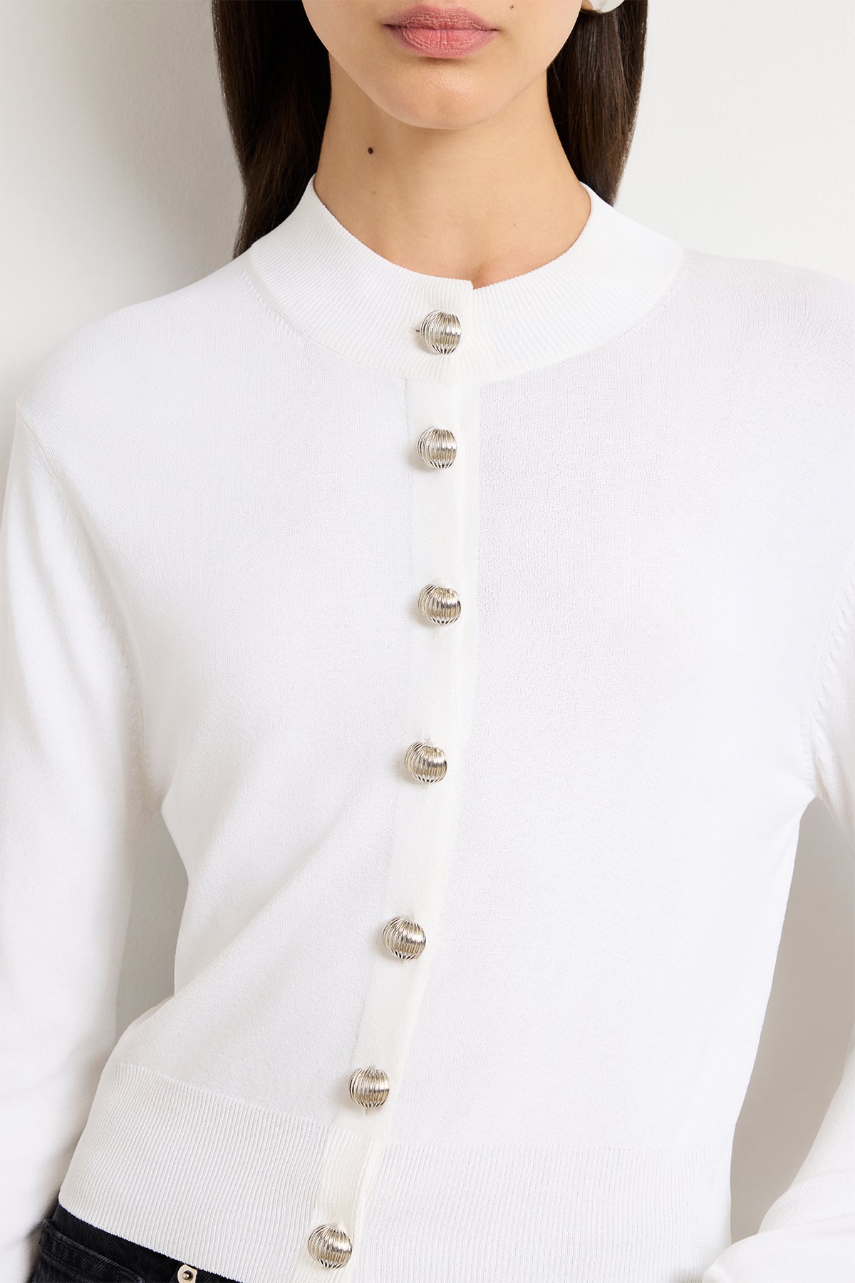 The Aubrey Cardigan in Optic White