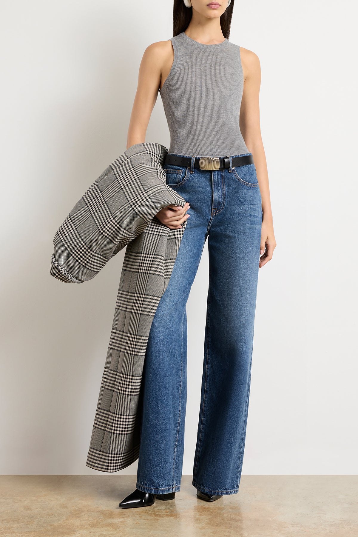 The Callan Wide Leg Jean in Vintage Blue