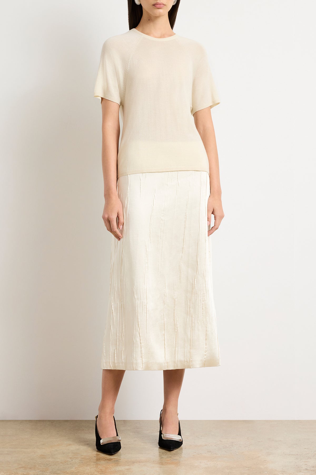 The Lee Classic Cashmere Tee in Cream