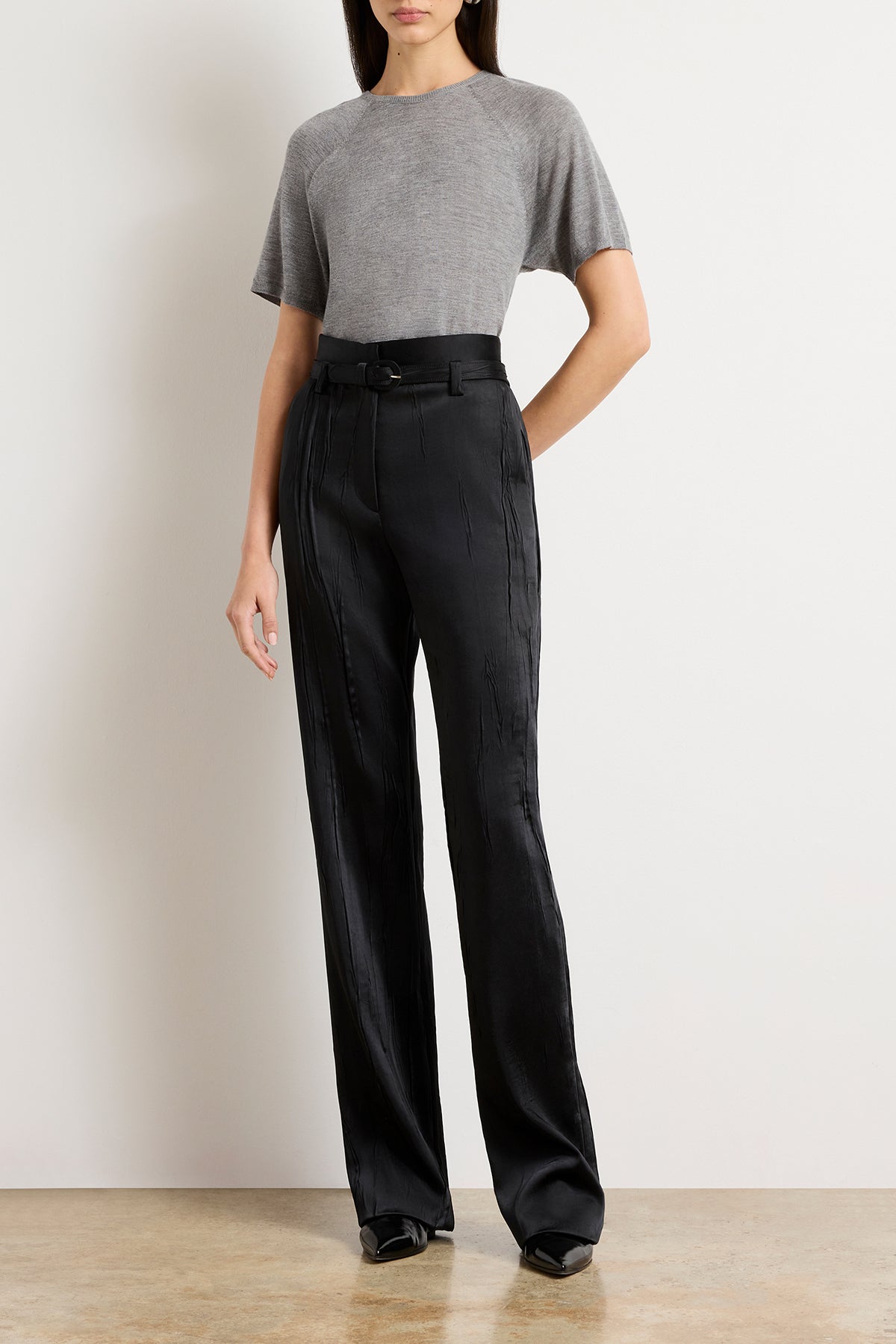 The Lee Classic Cashmere Tee in Heather Grey
