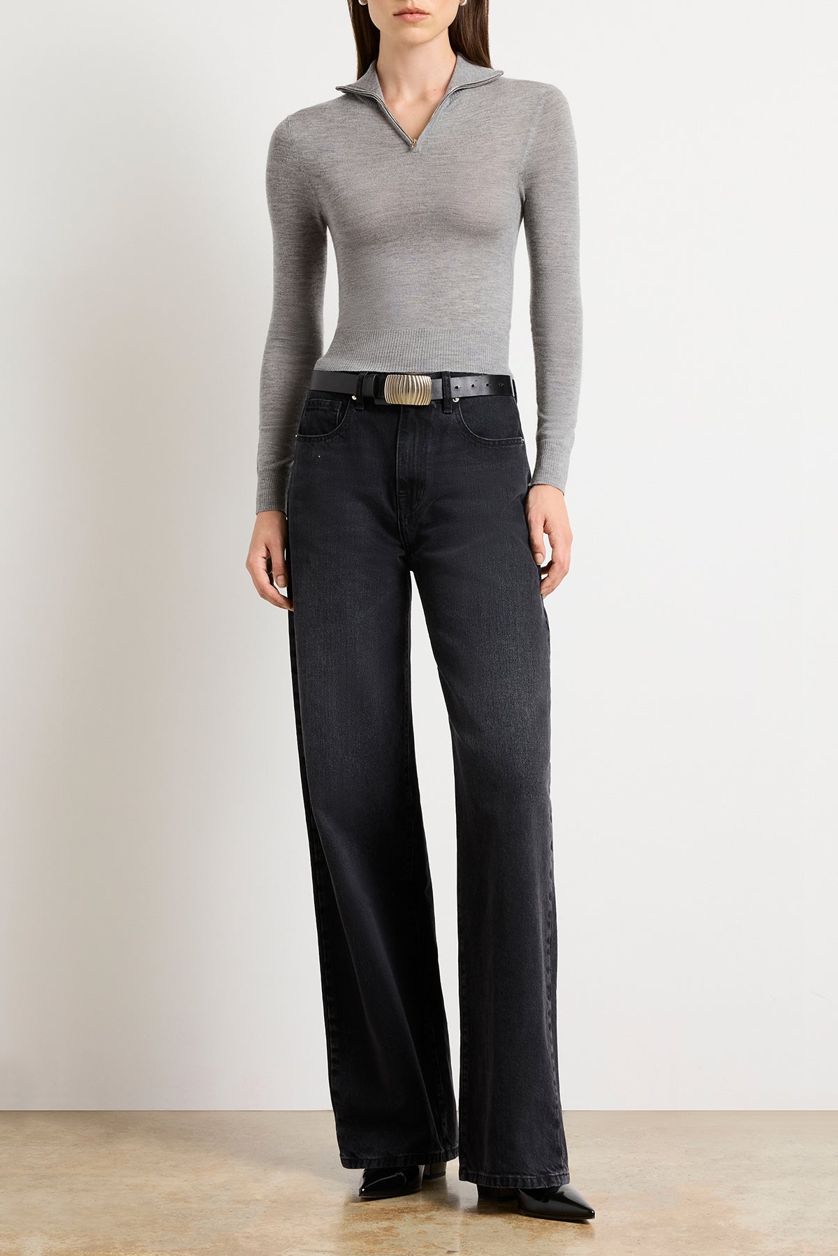 The Paxton Half Zip in Heather Grey