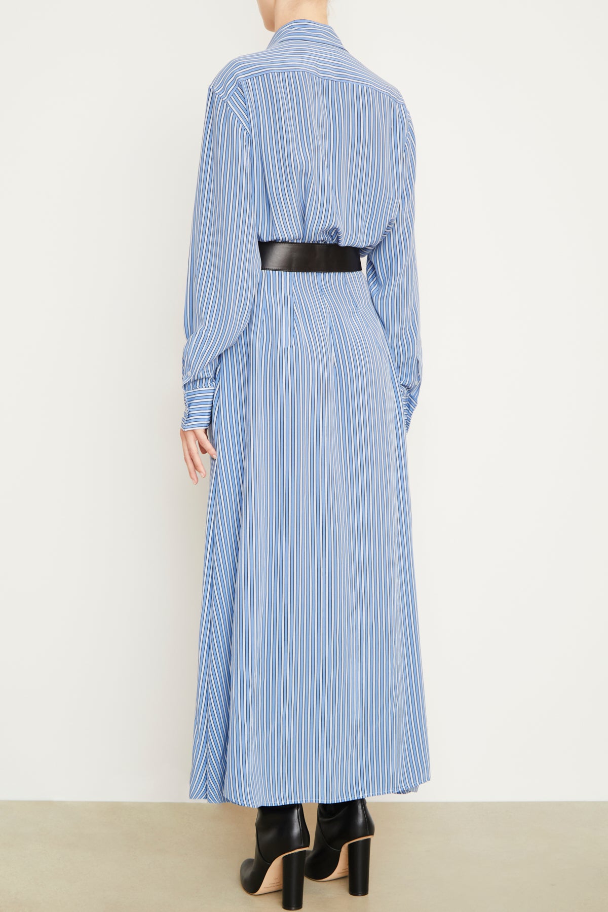 The Charlotte Shirtdress in Blue Stripe