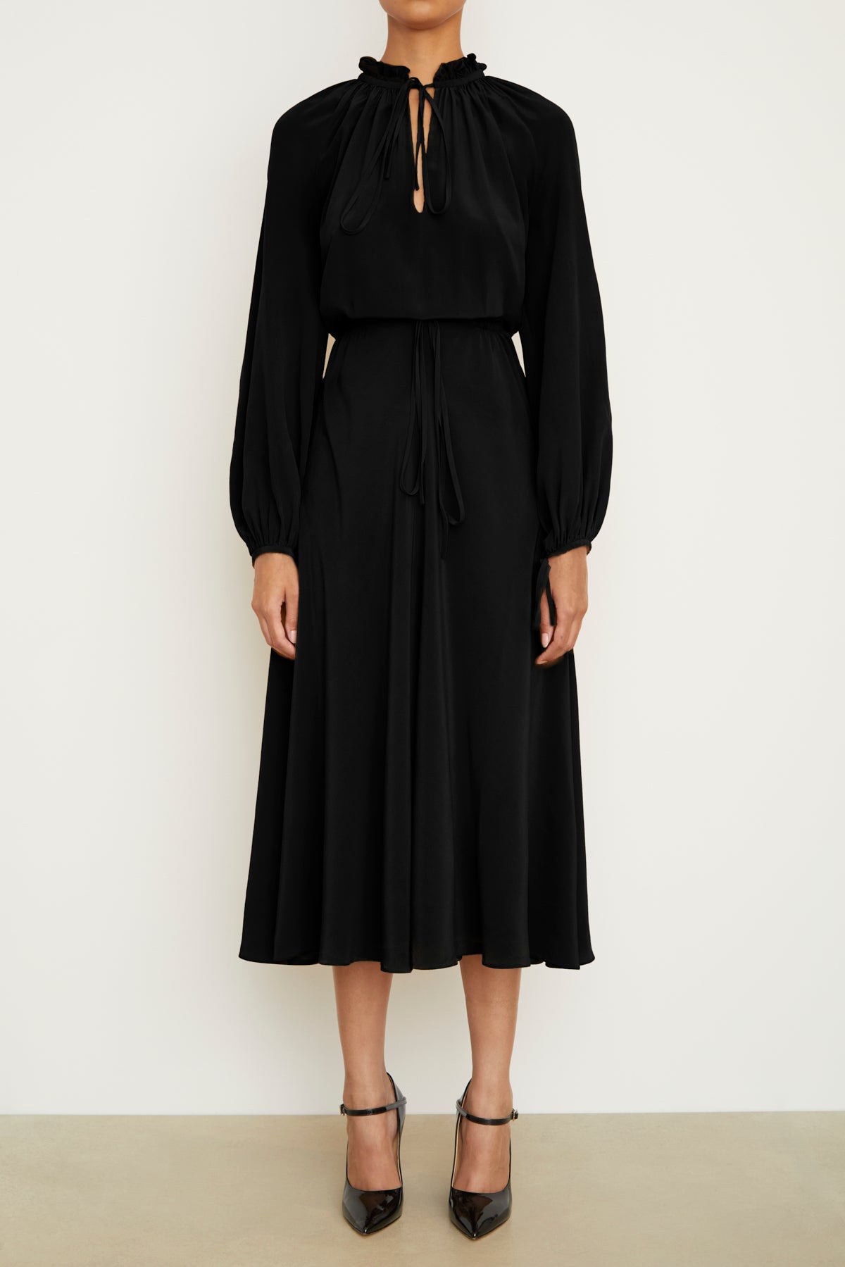The Pam Caftan Dress in Black Silk