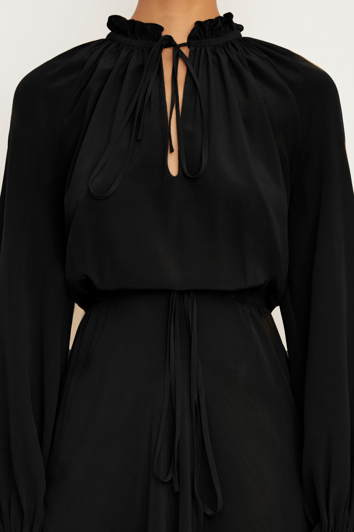 The Pam Caftan Dress in Black Silk