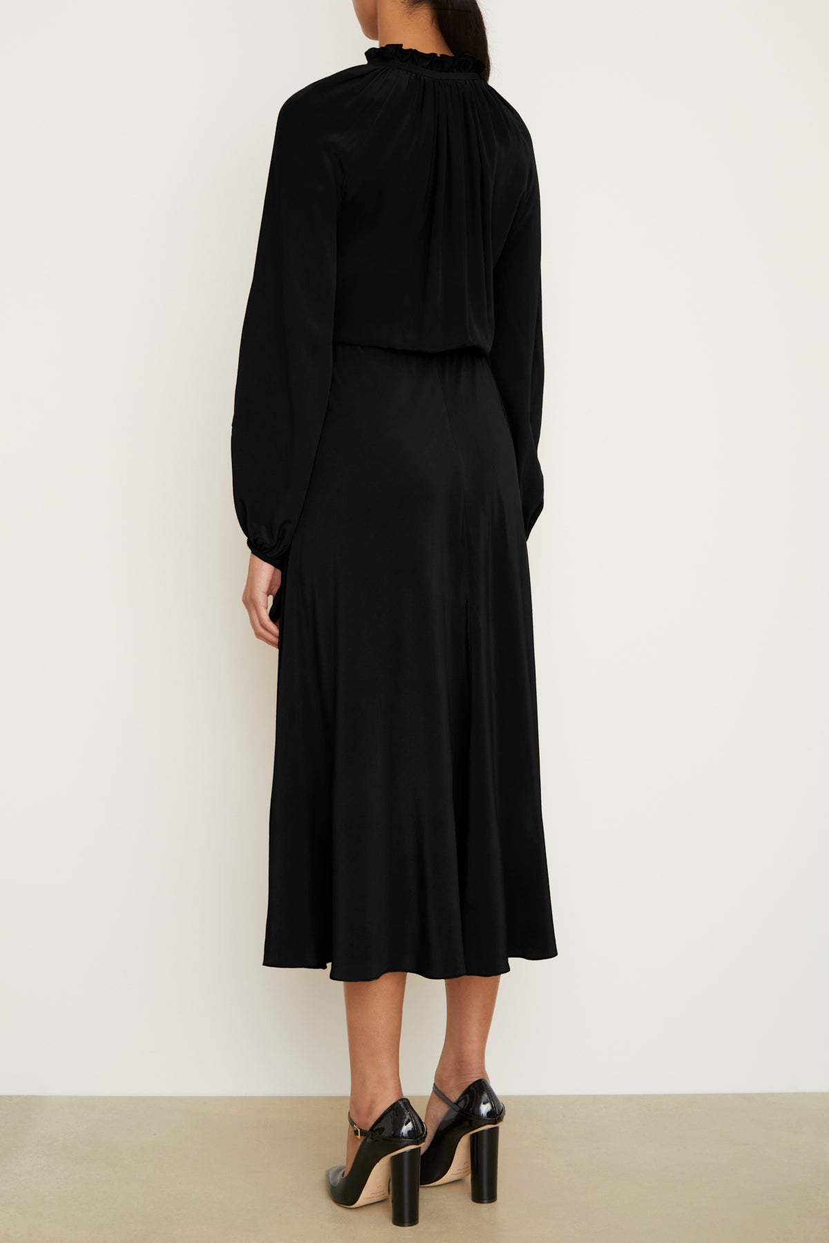 The Pam Caftan Dress in Black Silk