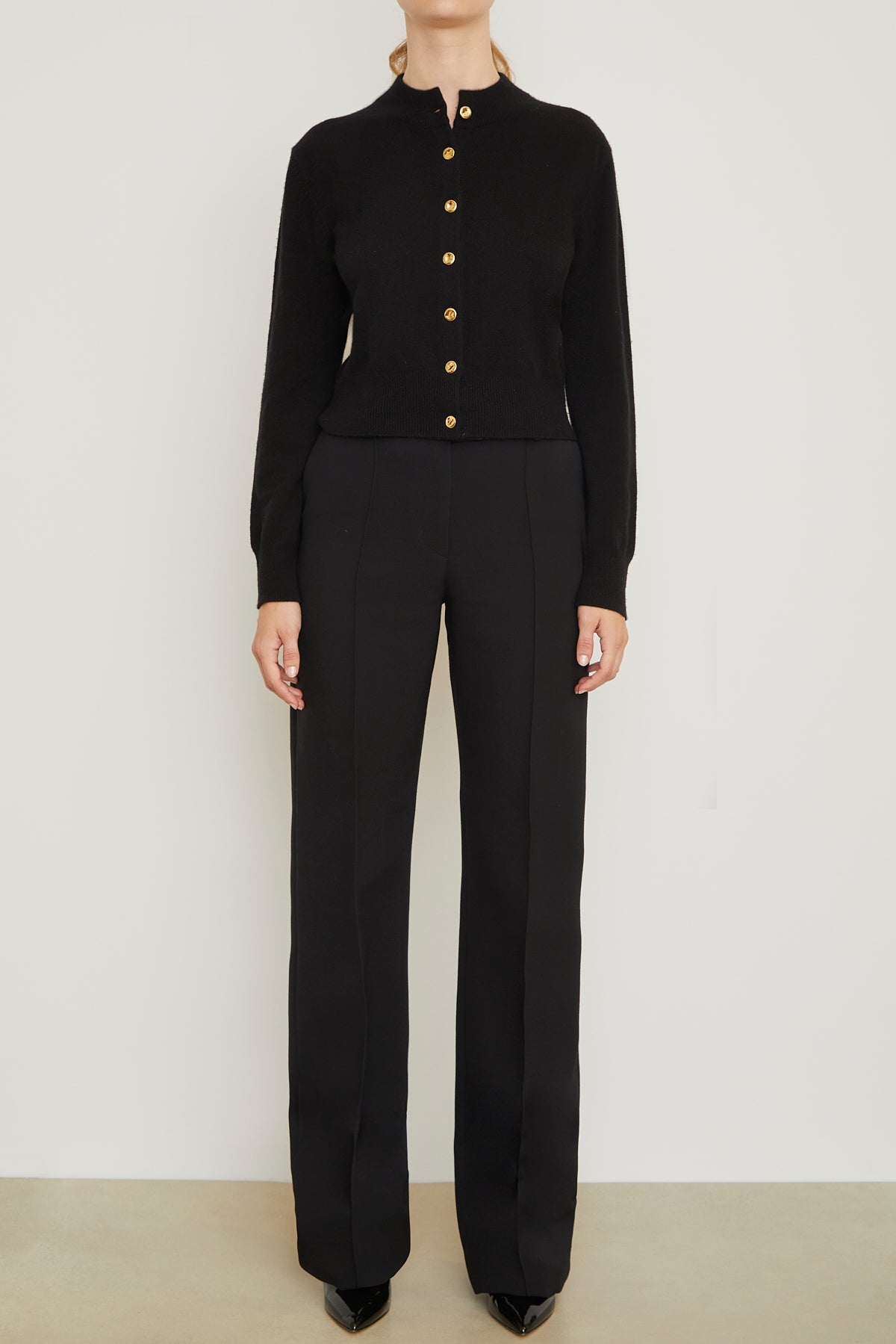 The Aubrey Cashmere Cardigan in Black