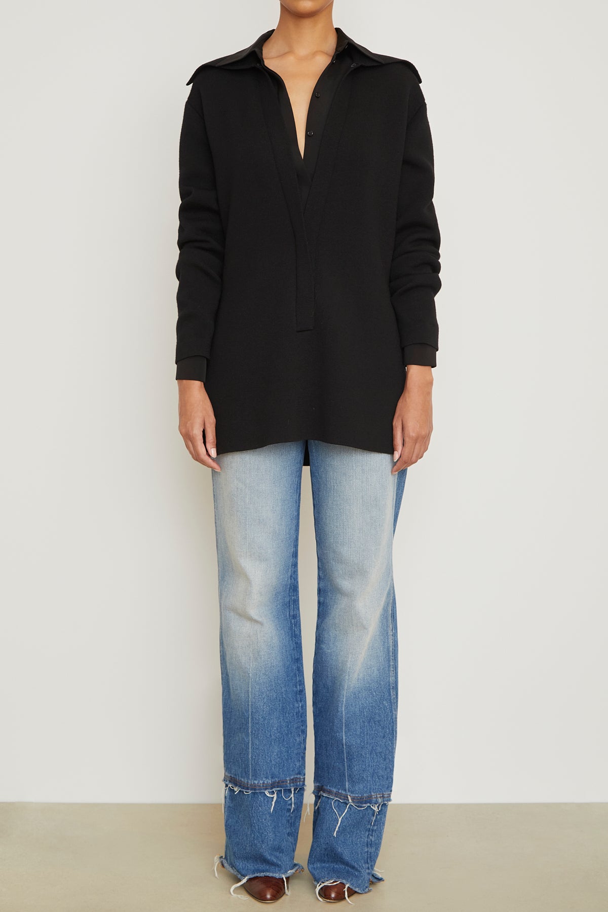 The Luma Polo Top in Black