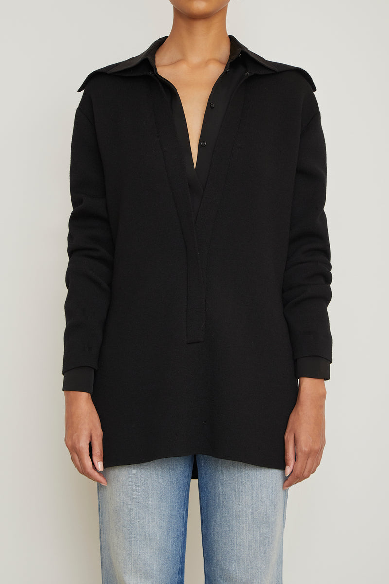 The Luma Polo Top in Black