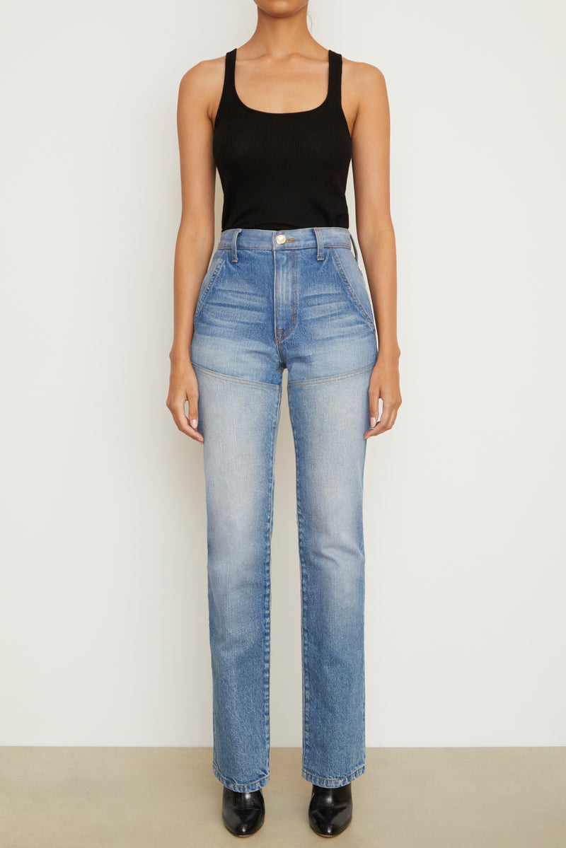 The Wyatt Two Toned Denim in Indigo and Vintage Blue
