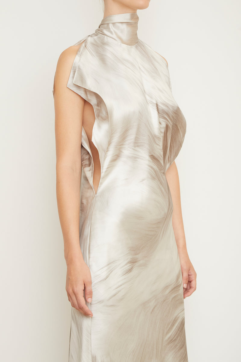 Sleeveless midi shift dress top