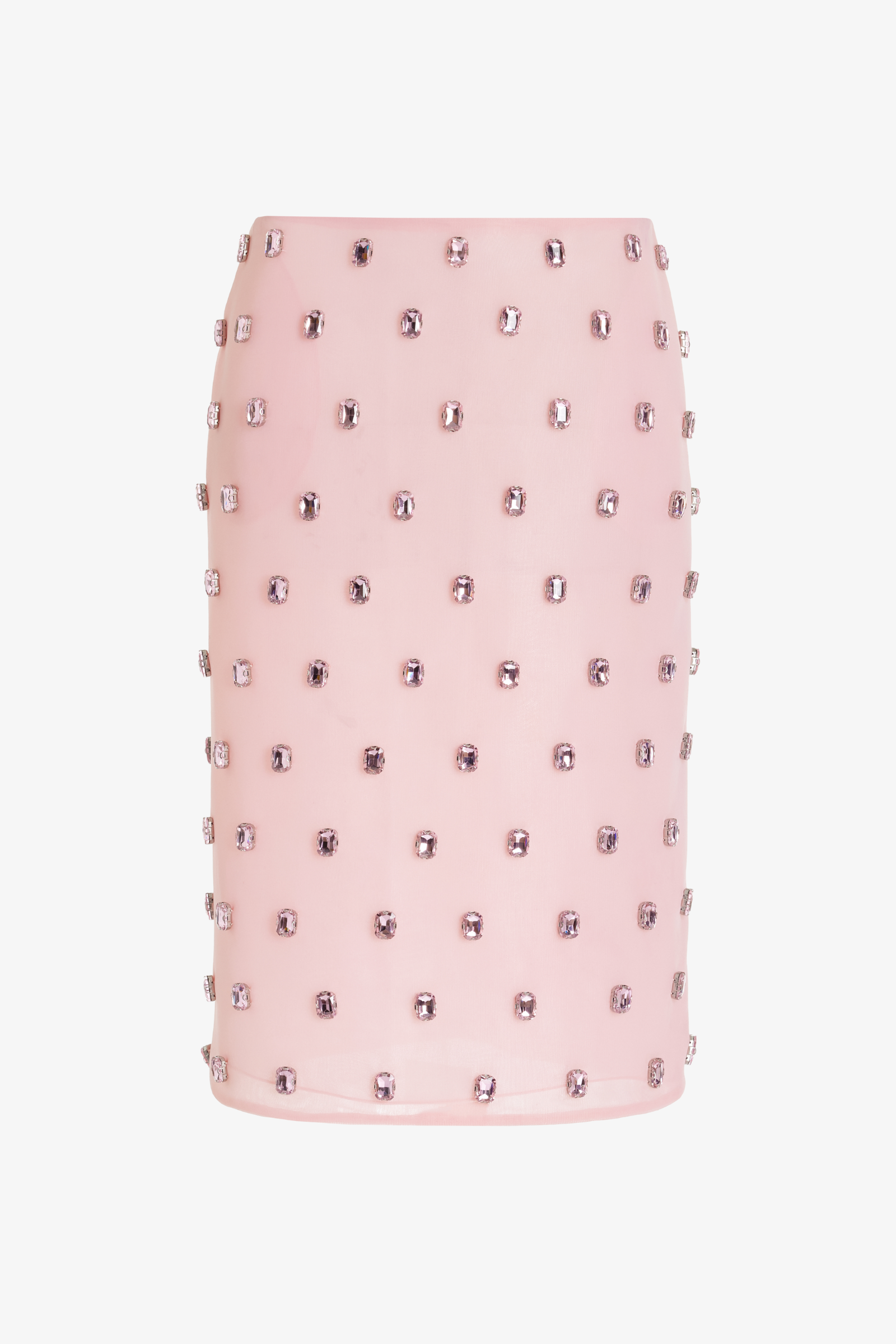 The Leanne Embroidered Pencil Skirt in Powder Pink