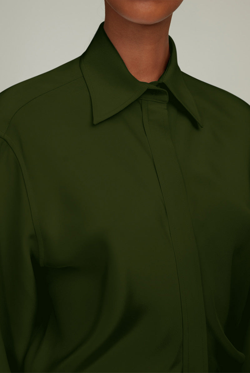 The Charlotte Shirt Dress in Green