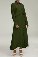 The Charlotte Shirt Dress in Green