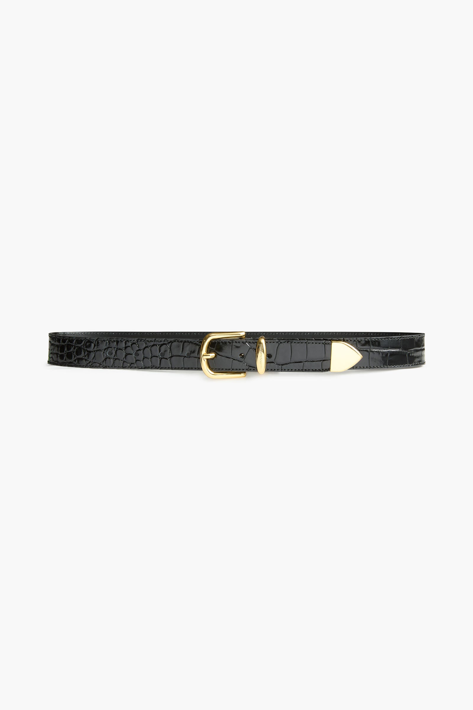 The Classic Croc Belt in Black and Gold