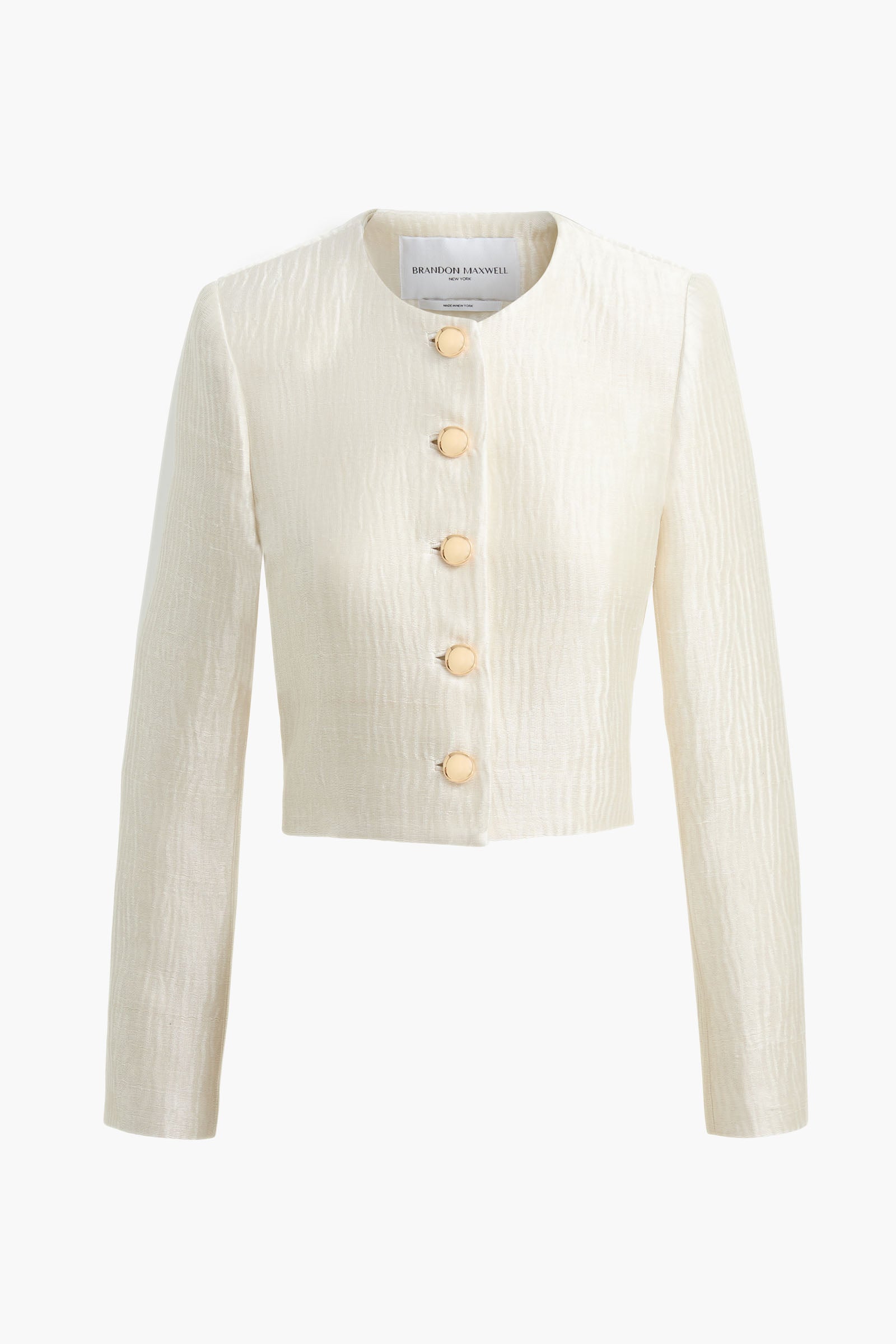The Ryder Box Jacket in Pearl Sponge Silk