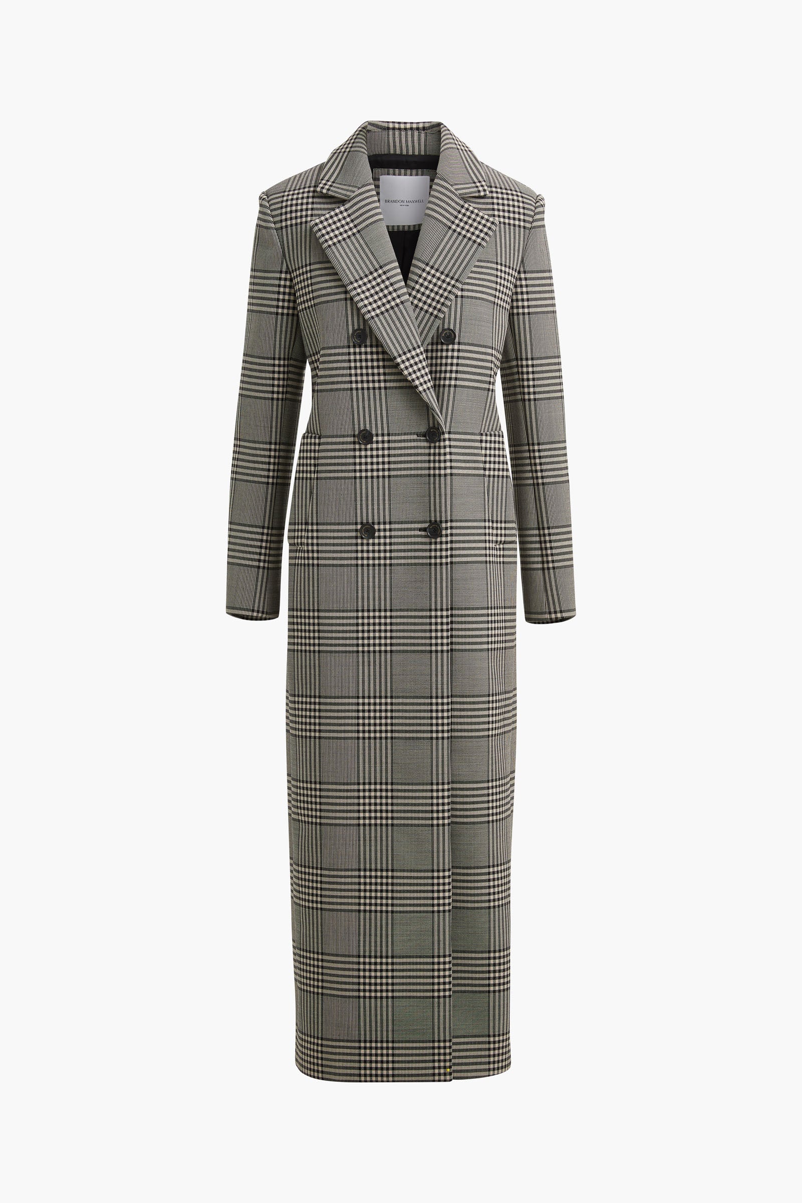 The Raye Double Breasted Coat in Prince of Wales Plaid