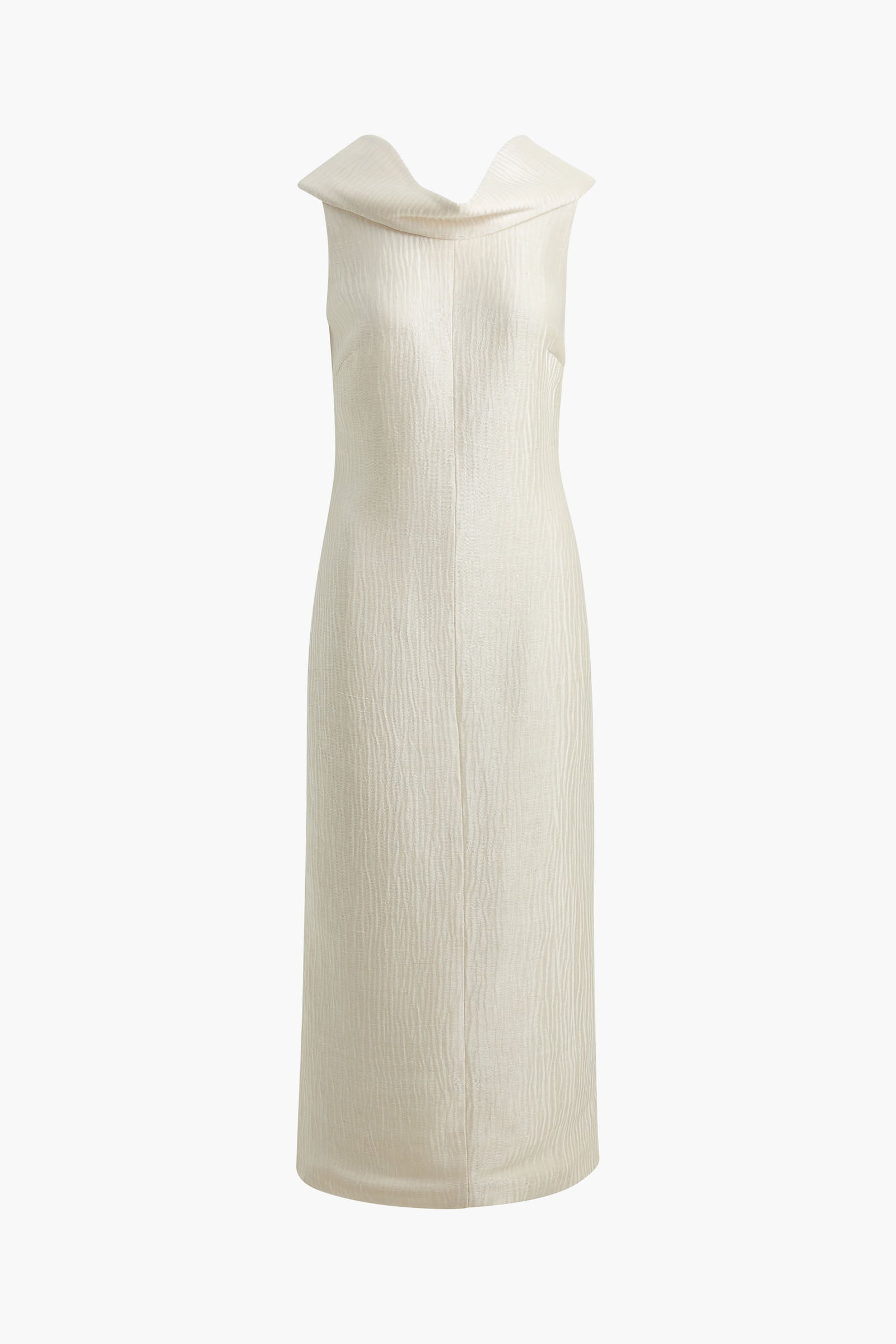 The Blair Sheath Dress in Pearl Sponge Silk