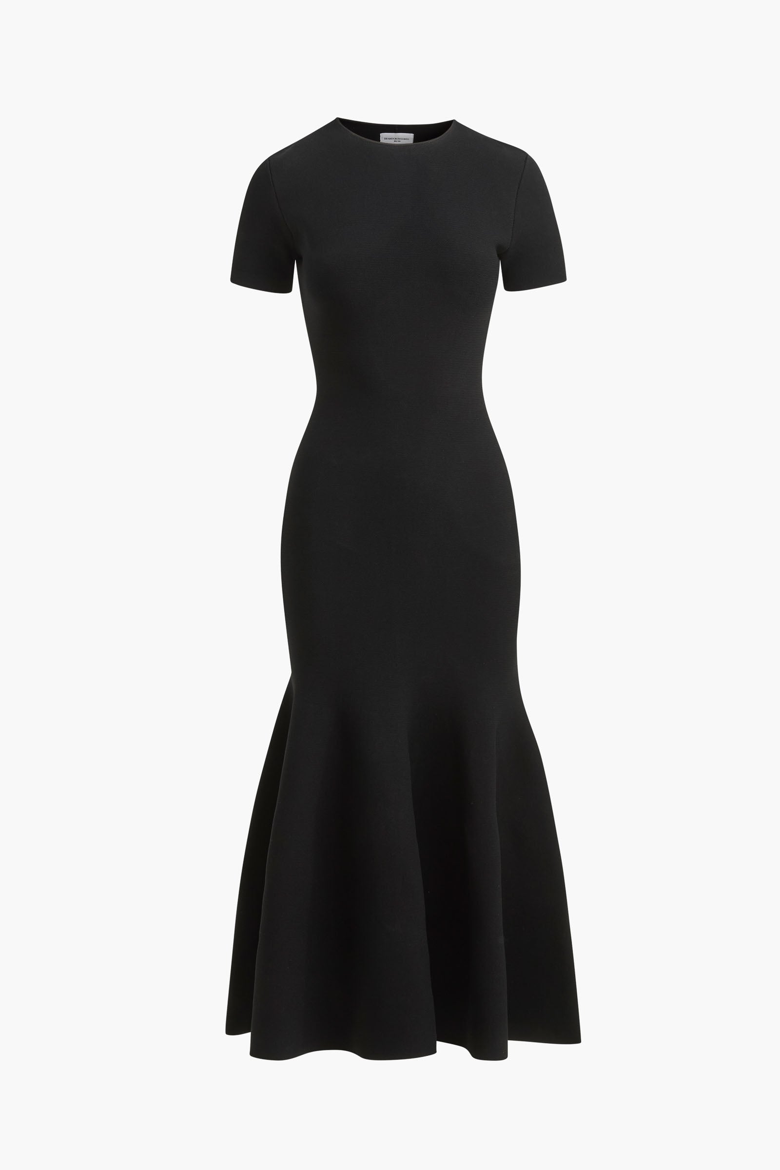 The Willa Knit Dress with Trumpet Skirt in Black