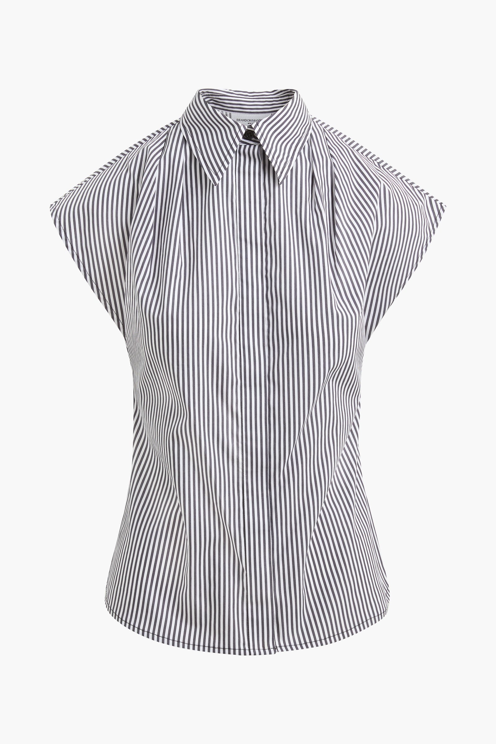 The Gabi Top in Black and White Striped Cotton