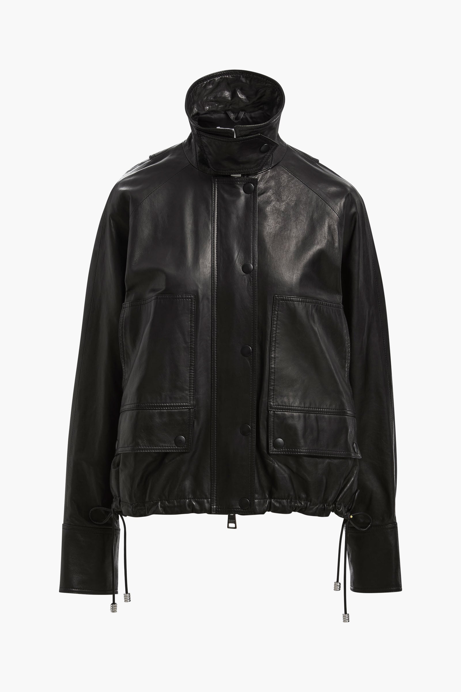 The Harper Balloon Jacket in Black Nappa Leather