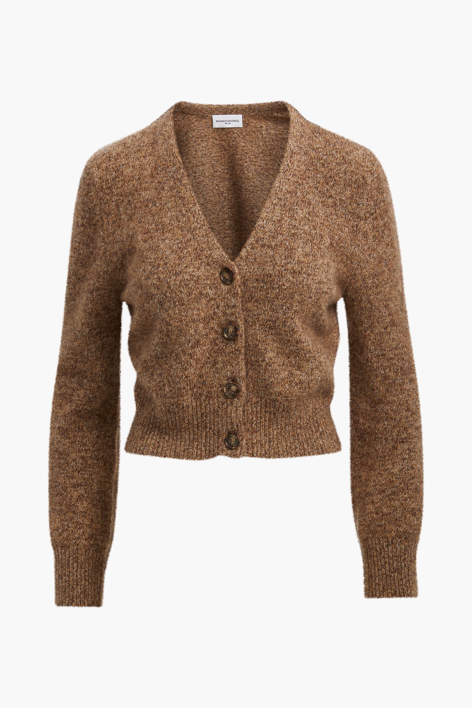 The Sloane Cardigan in Marled Brown Silk Cashmere
