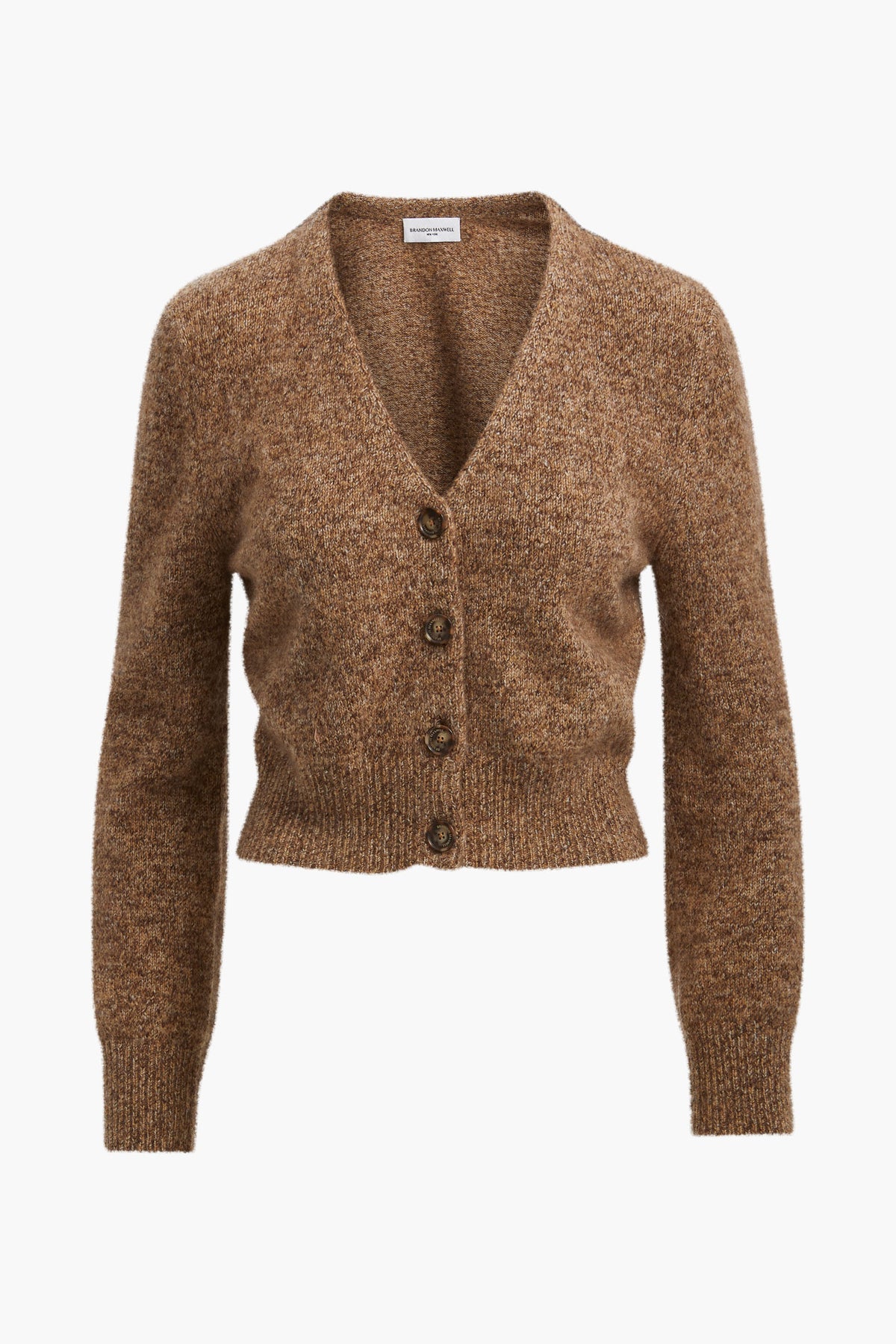 The Sloane Cardigan in Marled Brown Silk Cashmere