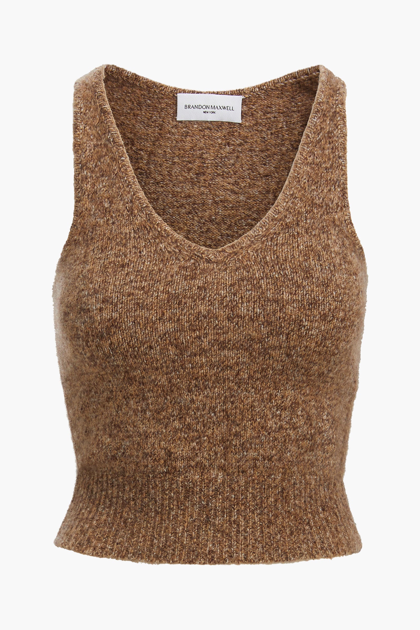 The Reese Knit Tank in Marled Brown Silk Cashmere