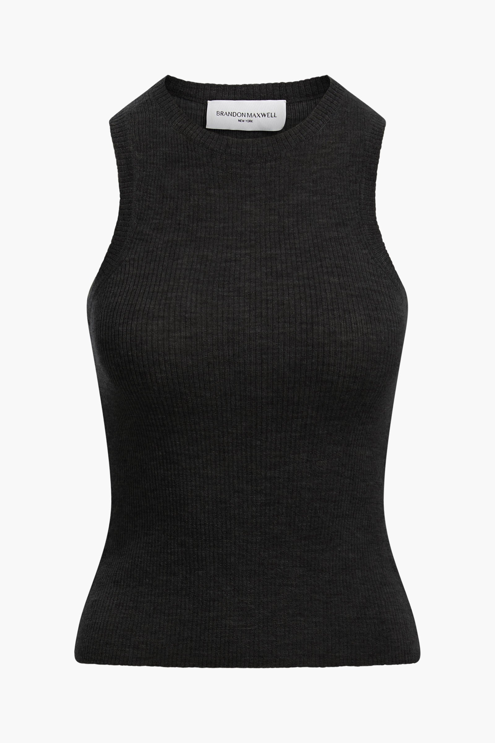 The Jett Cashmere Ribbed Tank in Black