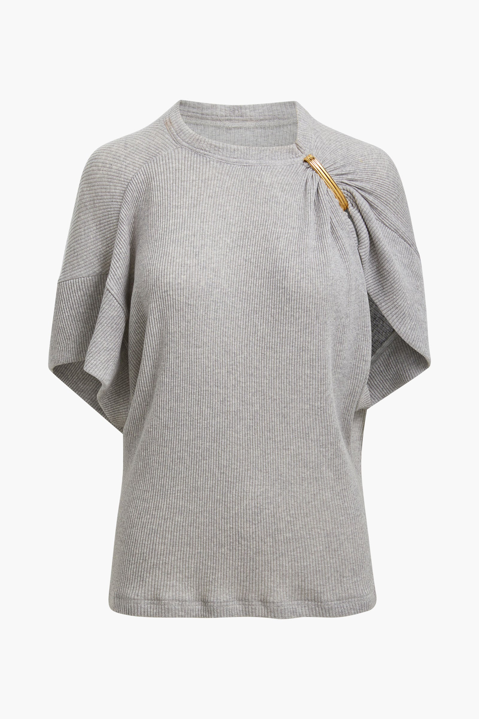 The Faye Asymmetric Top in Heather Grey and Gold
