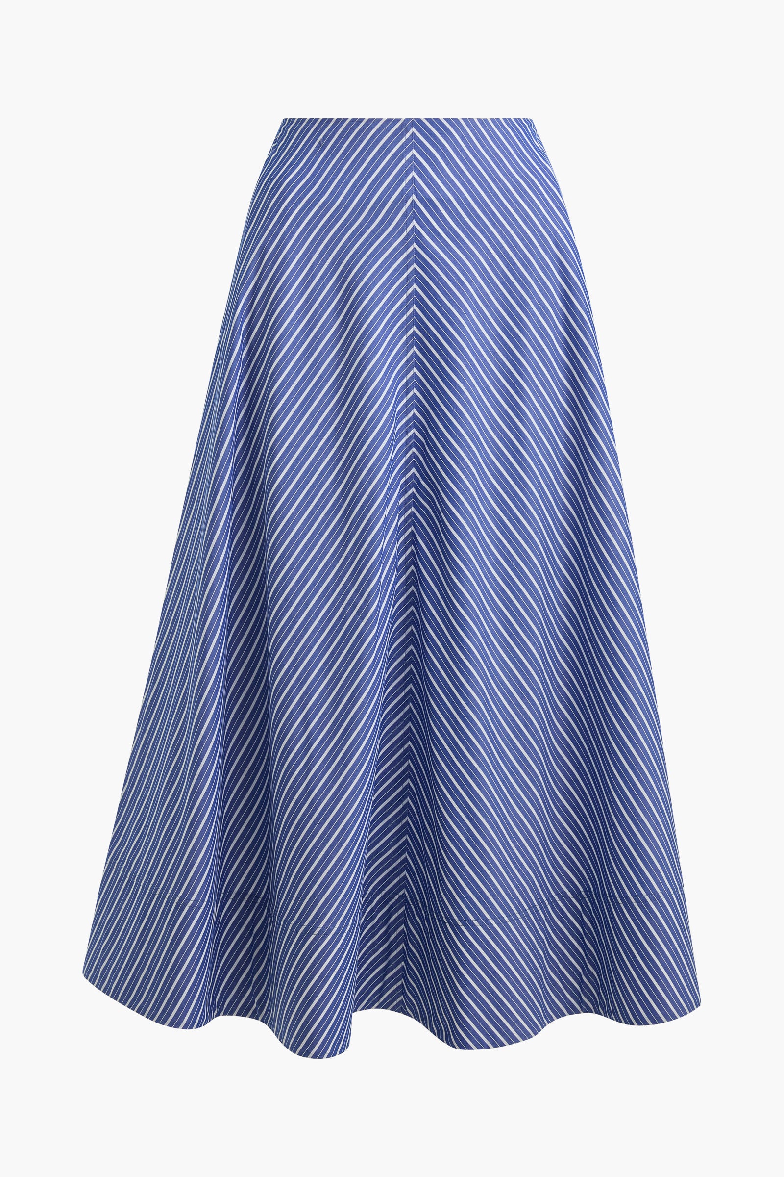 The Knox Skirt in Navy Striped Cotton