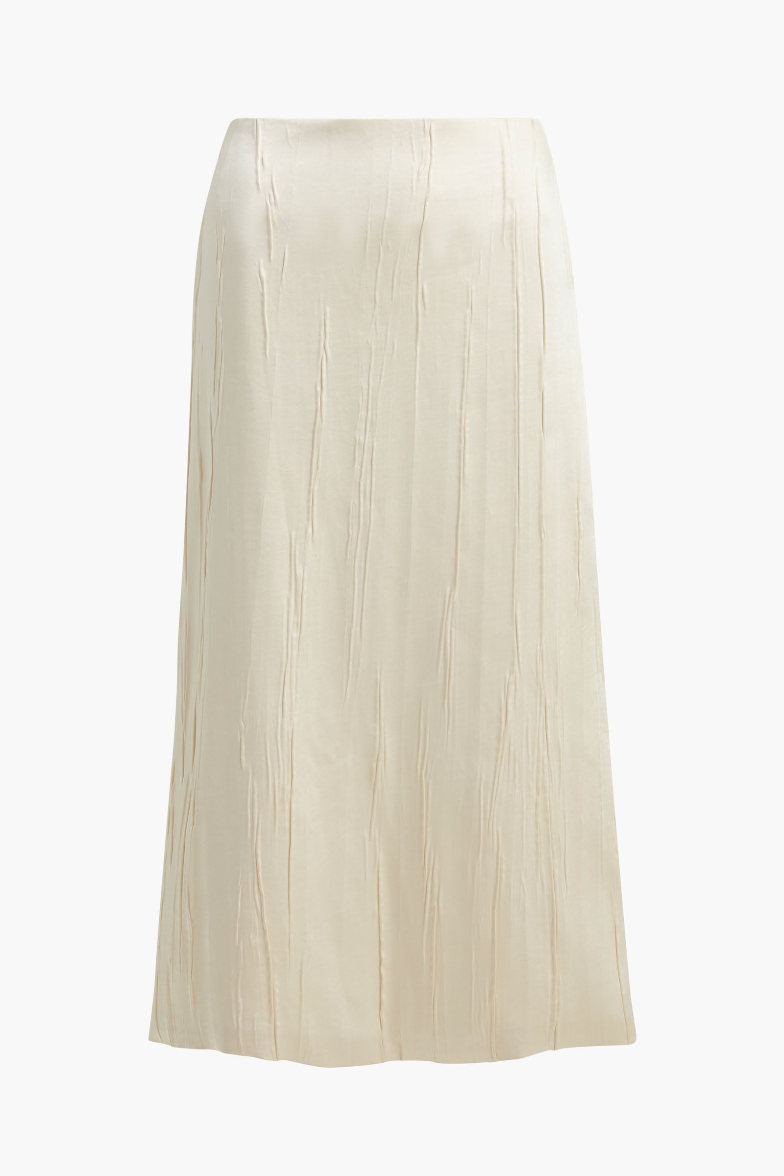 The Tierney Satin Straight Skirt in Ivory