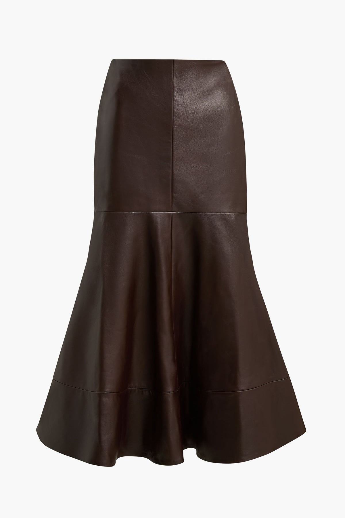 Preston Leather Skirt Flared Hem