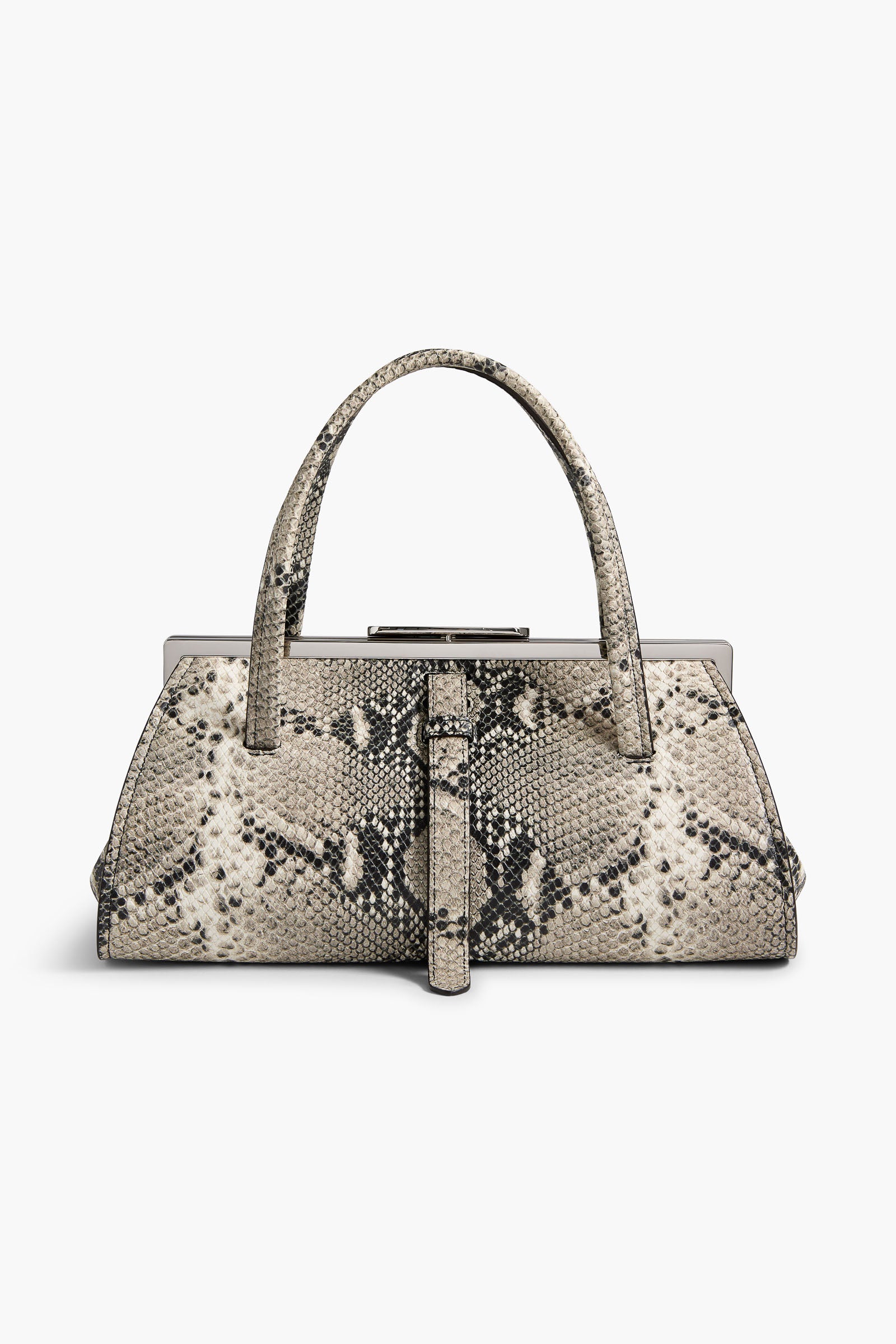 The Maxwell Bag in Black and White Embossed Python Leather