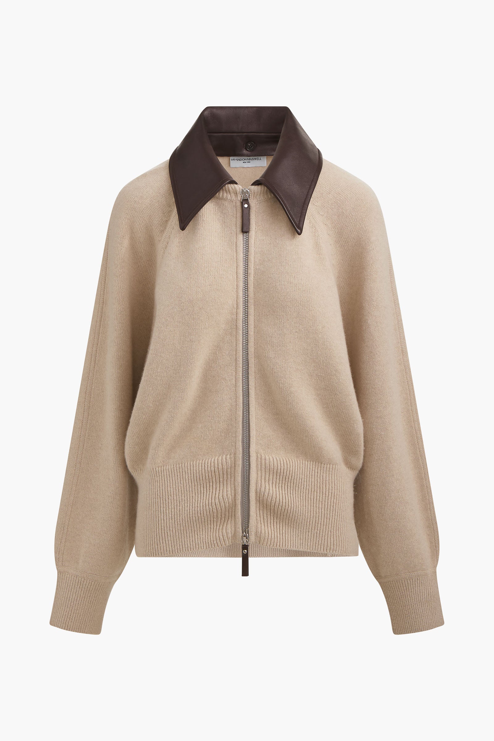 The Conrad Knit Jacket in Oatmeal and Brown