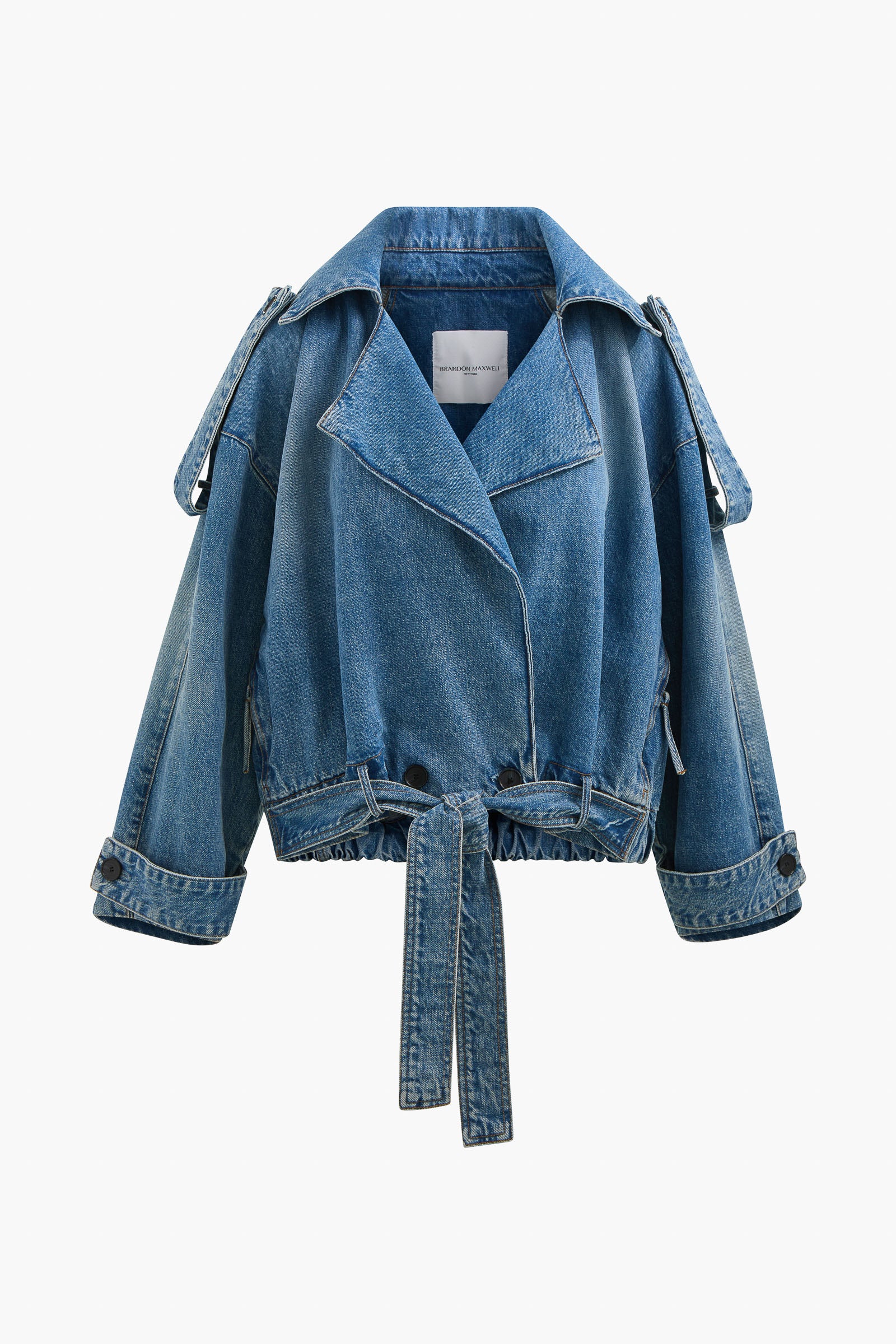 Ryu kaga / BELTED DENIM JACKET デニムジャケット Regan Denim Trench in Indigo