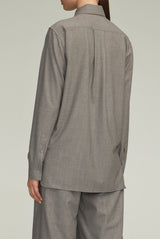 The Akia Zip Front Top in Heather Grey