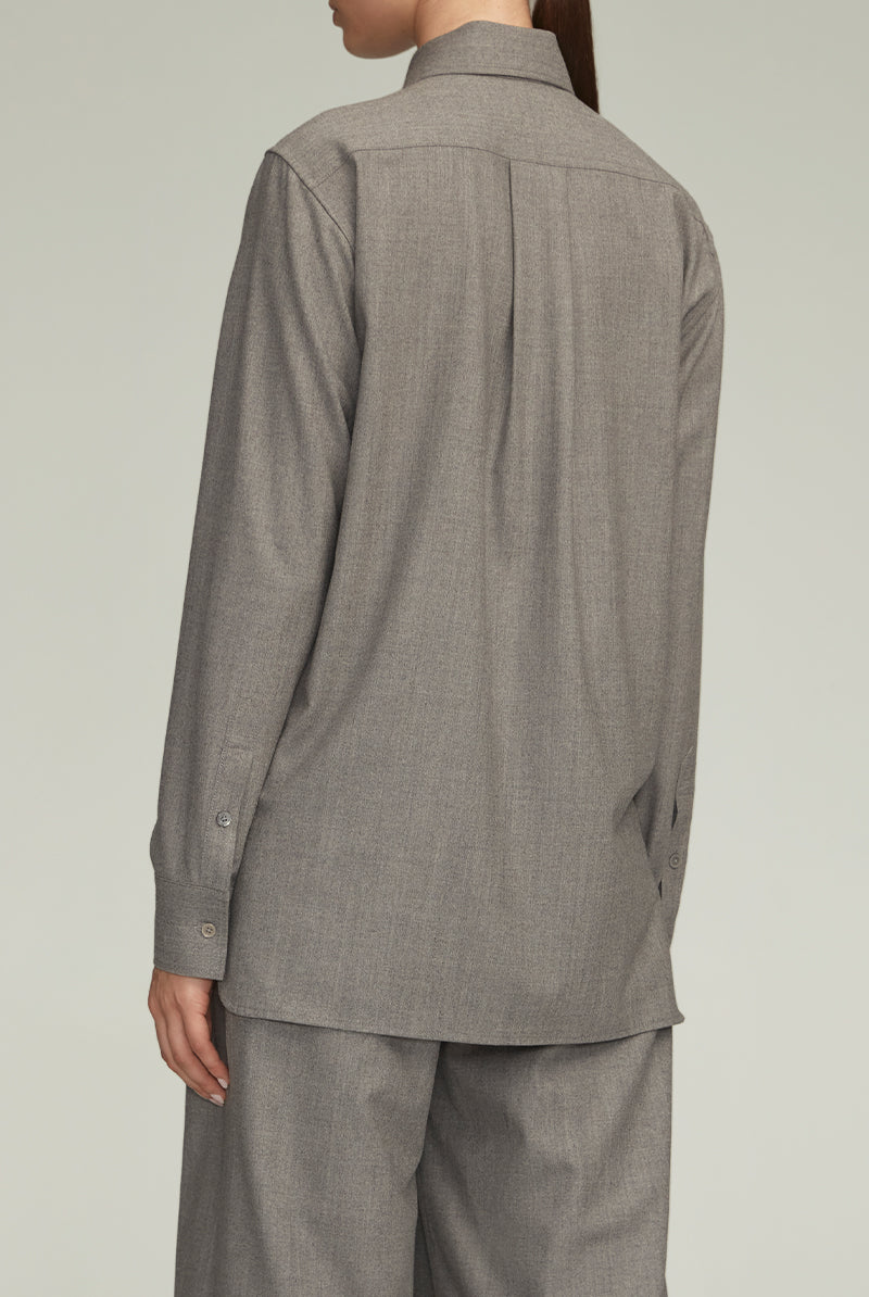 The Akia Zip Front Top in Heather Grey