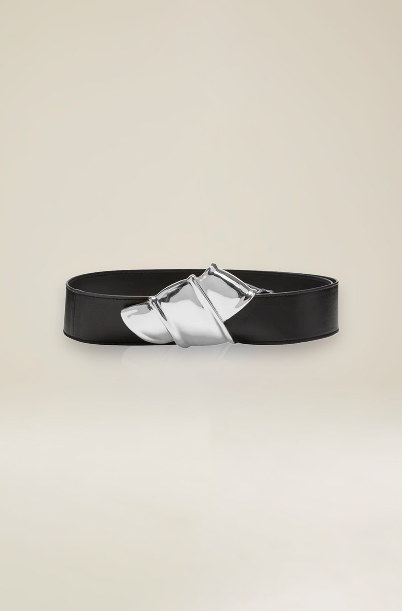 The Courtney Belt in Black and Silver