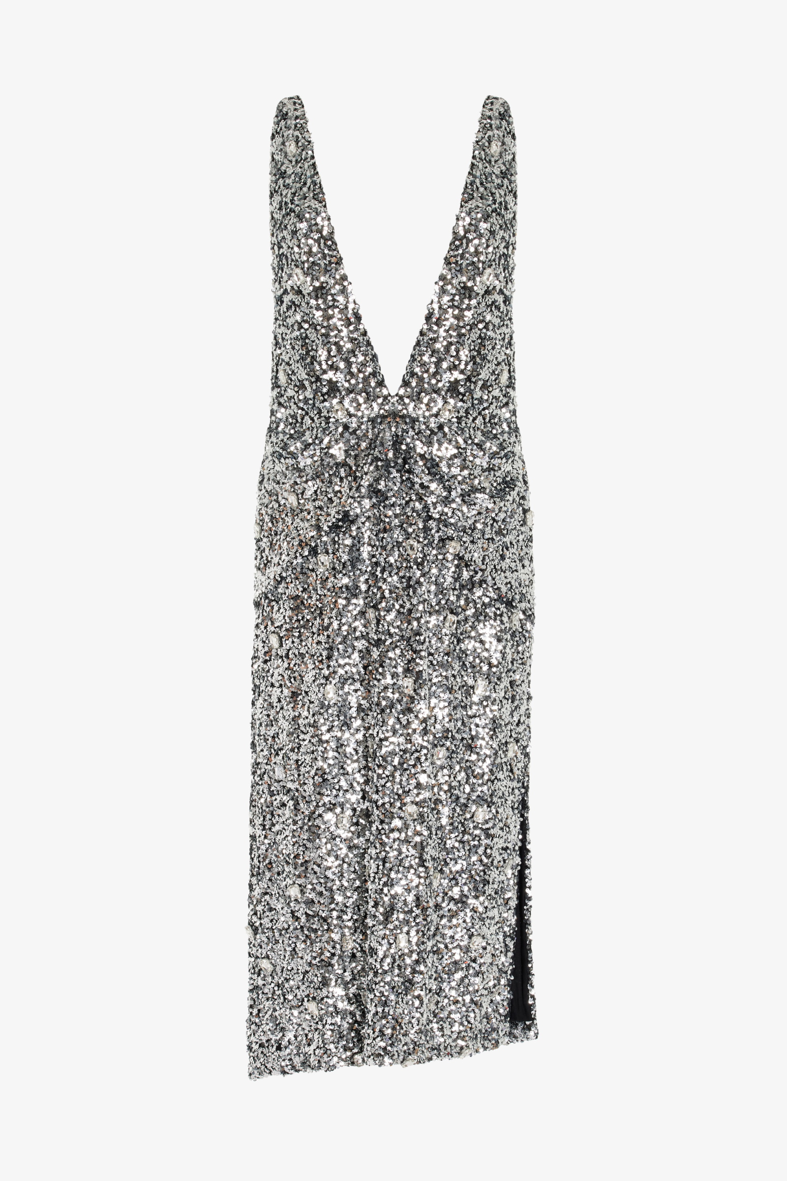 The Santha Dress in Silver Sequin