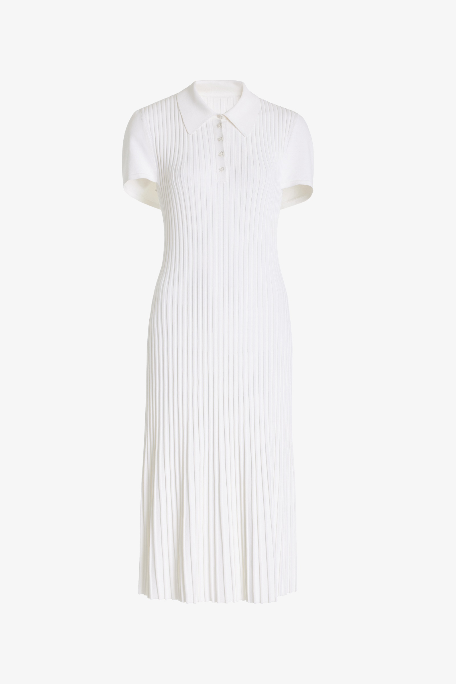 The Joyce Midi Polo Dress in White