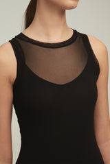 The Landry Mesh Column Dress in Black