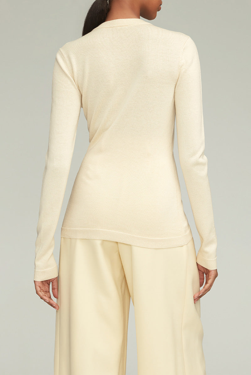 The Eleanor Crewneck in Buttercream