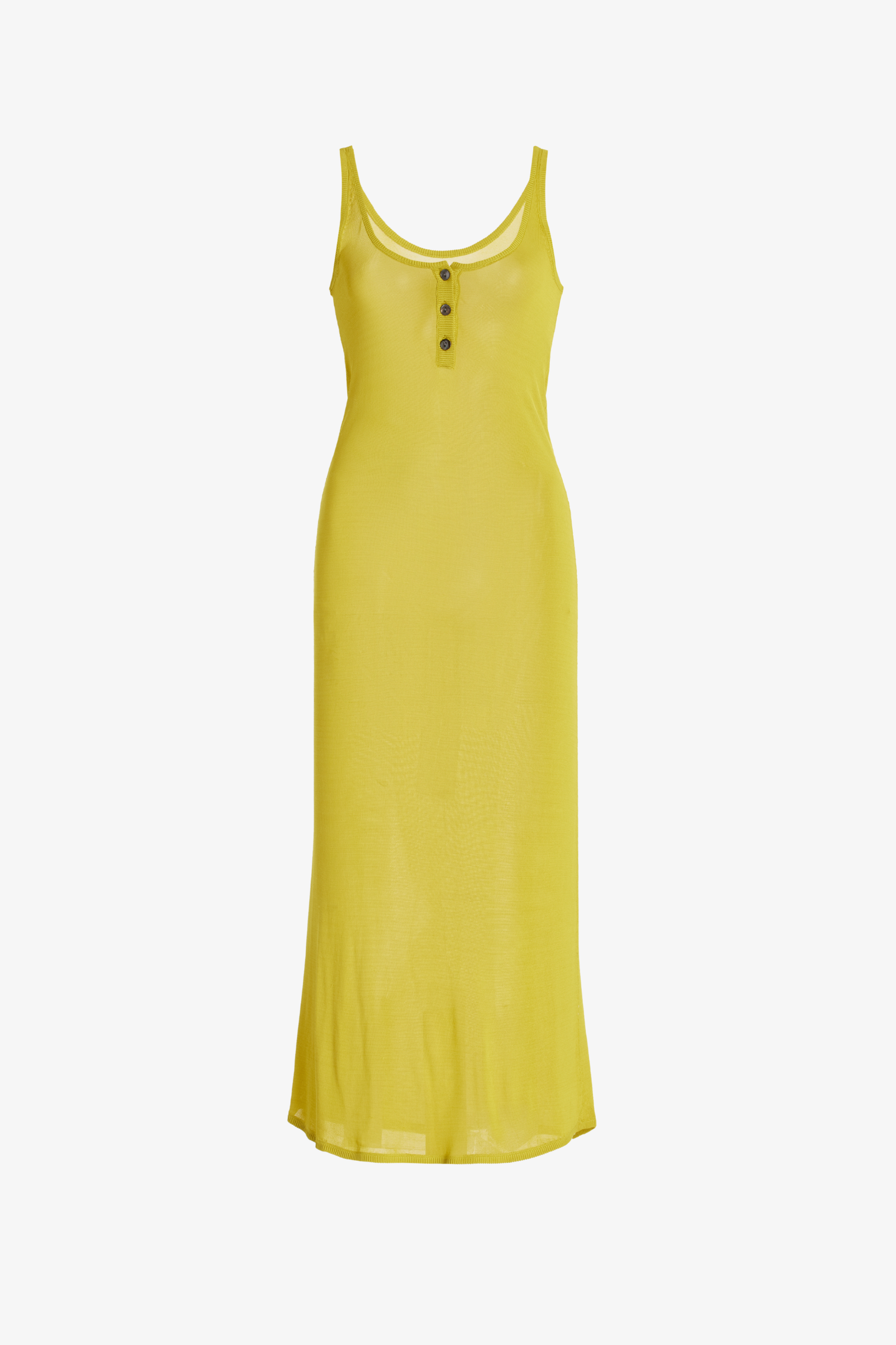 The Catherine Henley Tank Midi Dress in Olive Oil