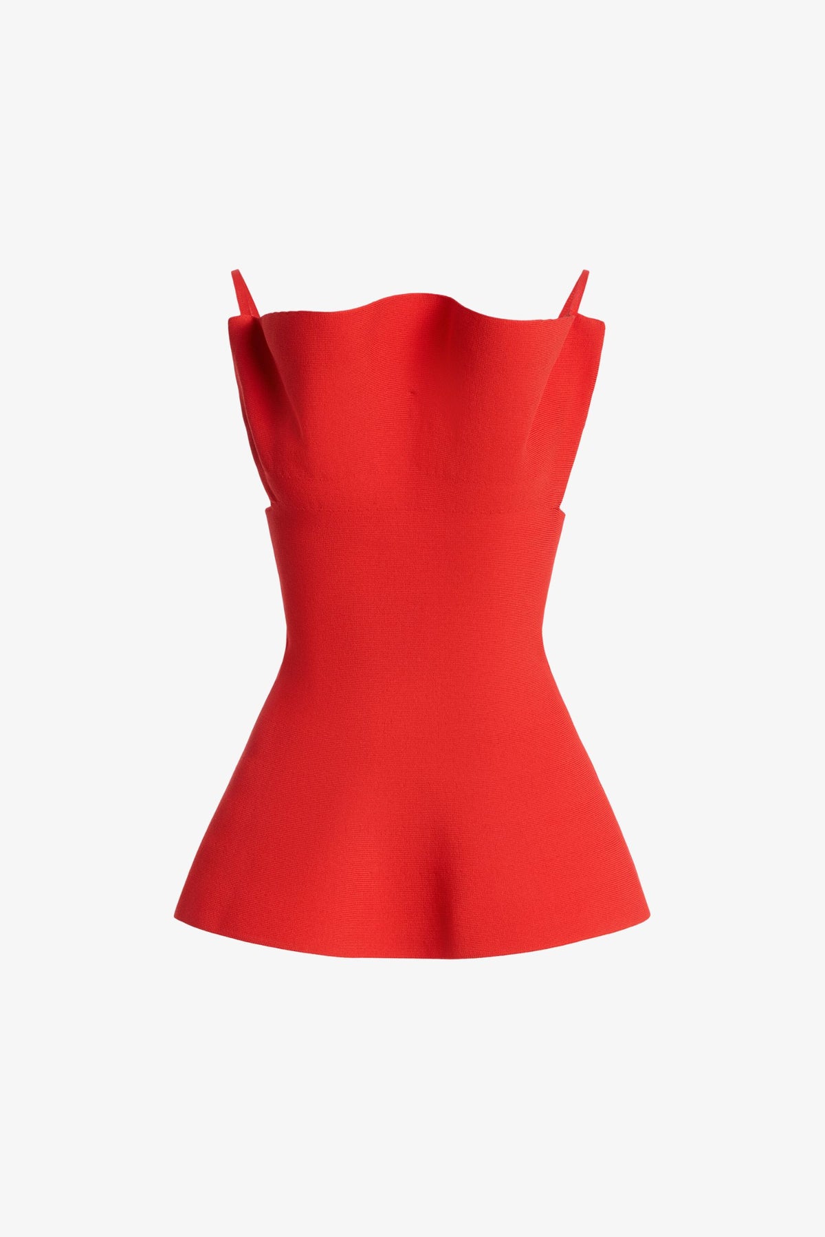 Product view of the Billie Top in Vermillion.