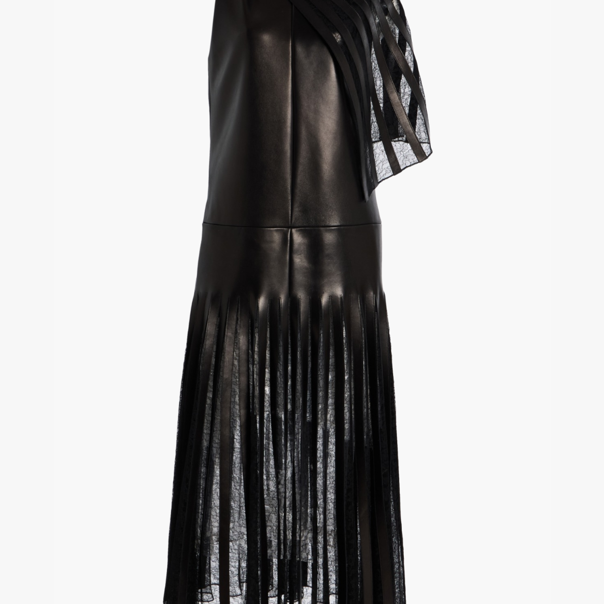 The Blythe Leather Embroidered Dress in Black
